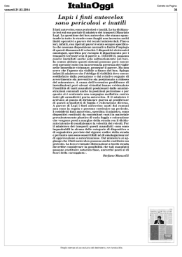 Lupi: i finti autovelox sono pericolosi e inutili
