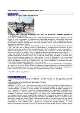 Leggi la rassegna del 19 marzo