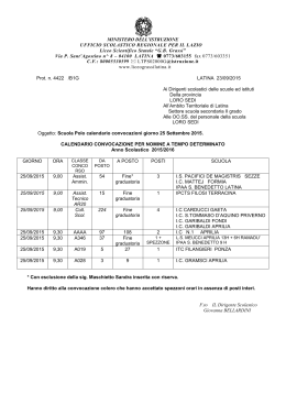 Calendario convocazioni - Liceo Scientifico GB Grassi di Latina