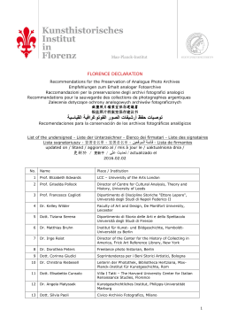 Elenco dei firmatari - Kunsthistorisches Institut in Florenz