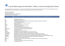 Liste der Abk&uuml;rzungen f&uuml;r Zeitschriften