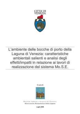 documento dell`osservatorio naturalistico del Comune di Venezia