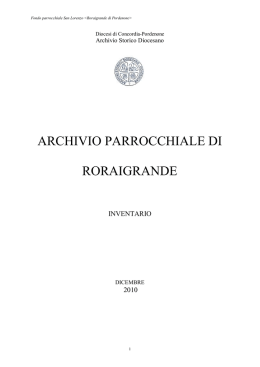 Inventario dell`archivio - Soprintendenza archivistica del Friuli