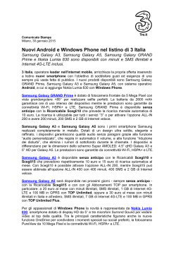 Comunicato Stampa - Milano, 30 gennaio 2015