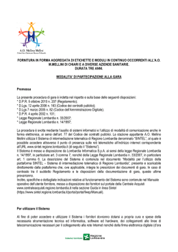 1. - FORNITURA IN FORMA AGGREGATA DI ETICHETTE E