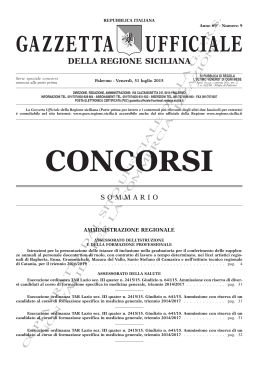Serie Concorsi - N. 9-Venerdì 31 Luglio 2015