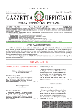GAZZETTA UFFICIALE - Ministero dell`Ambiente