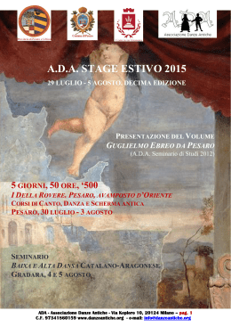 A.D.A. STAGE ESTIVO 2015 - Turismo Pesaro e Urbino