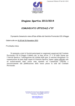 Risultati - Amministrazione campionati di calcio