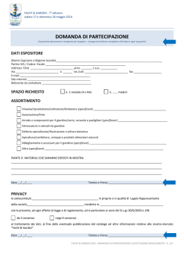 DOMANDA DI PARTECIPAZIONE