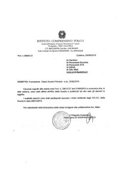 FORMAZIONE CLASSI SCUOLA PRIMARIA