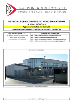LISTINO AL PUBBLICO GANCI DI TRAINO ED