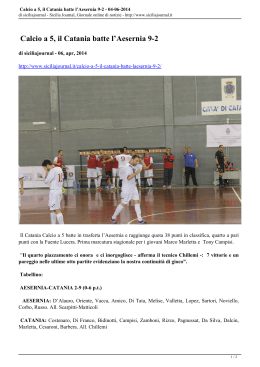 Calcio a 5, il Catania batte l`Aesernia 9-2 - 04-06-2014