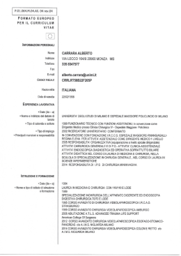 Leggi il curriculum completo - Facolt&agrave; di Medicina Chirurgia