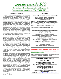 January 2008 - Italian Cultural Society of Washington DC