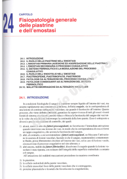 Fisiopatologia generale delle piastrine e dell