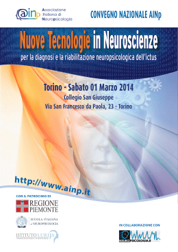 scarica la brochure - Associazione Italiana di Neuropsicologia