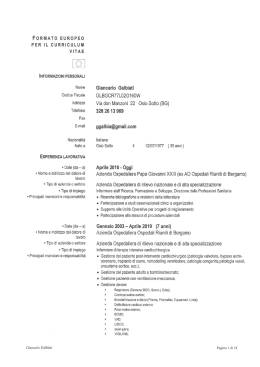 Curriculum vitae GALBIATI GIANCARLO