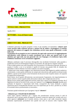 scheda progetto per l`impiego di volontari in
