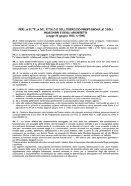 Legge 24 giugno 1923, n.1395 - ORDINE DEGLI INGEGNERI della