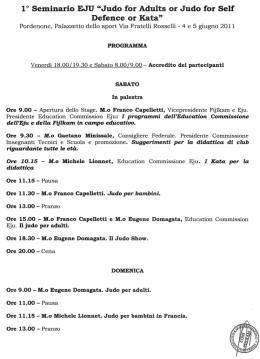 1° Seminario EJU “Judo for Adults or Judo for Self