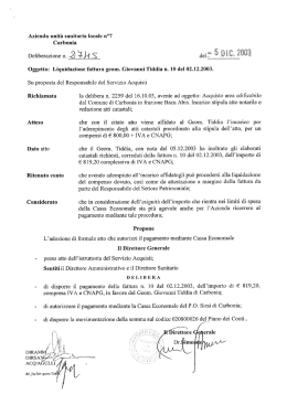Delibera 05 Dicembre 2003,N.2745