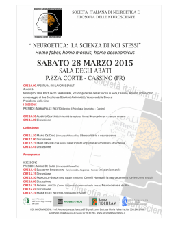Locandina dell`evento - Societ&agrave; Italiana di Neuroetica