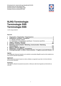 SLRG-Terminologie Terminologie SSS Terminologia SSS