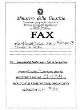 P.D.G. di Iscrizione al Registro O.d.M.