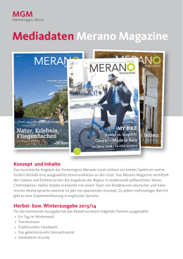 Mediadaten Merano Magazine