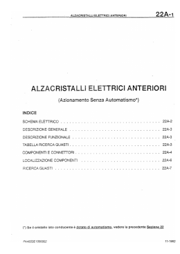 ALZACRISTALLI ELETTRICI ANTERIORI