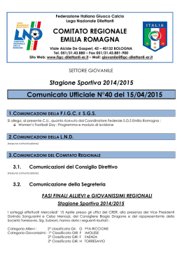 CU 40 SGS... - FIGC Comitato Regionale Emilia Romagna