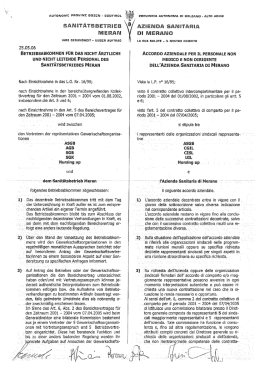 Betriebsabkommen für das nicht ärztliche und nicht leitende