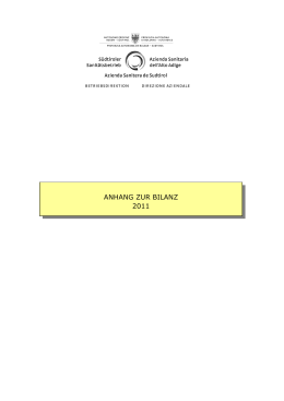 ANHANG ZUR BILANZ 2011 - Südtiroler Sanitätsbetrieb