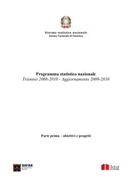 Programma statistico nazionale Triennio 2008-2010