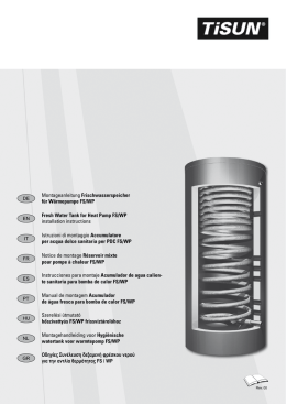 Montageanleitung Frischwasserspeicher f&uuml;r W&auml;rmepumpe