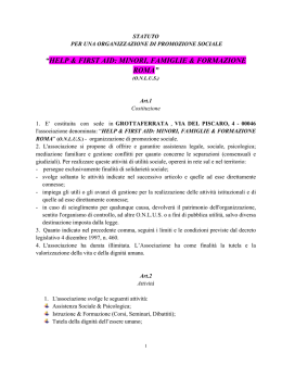 &ldquo;HELP & FIRST AID: MINORI, FAMIGLIE & FORMAZIONE ROMA&rdquo;