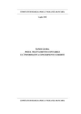 Linee guida per il trattamento contabile e l`informativa concernenti i