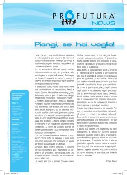 Le lacrime sono una manifestazione naturale e a volte necessaria