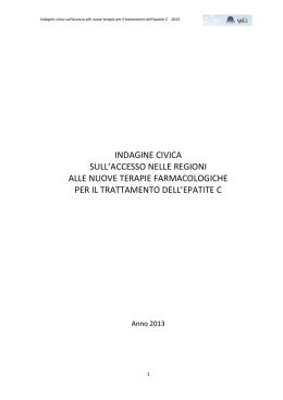 indagine civica sull`accesso nelle regioni alle nuove terapie