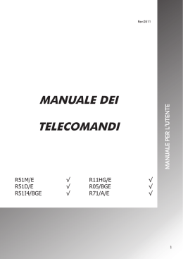 MANUALE DEI TELECOMANDI