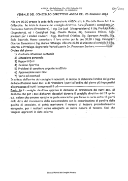 VERBALE DEL CCNSIGLÌO DIRE`WVQ AMICA ÙEL. 25