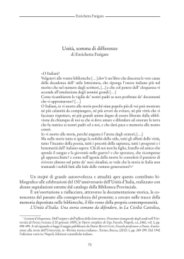 Unit&agrave;, somma di differenze - Biblioteca Provinciale di Foggia La