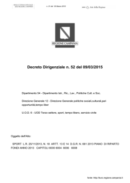 Decreto Dirigenziale n. 52 del 09/03/2015