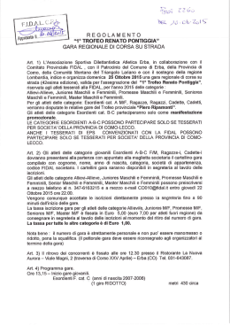 Renato Pontiggia - Fidal Lombardia