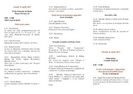 Lunedì 15 aprile 2013 Ecole française de Rome Piazza