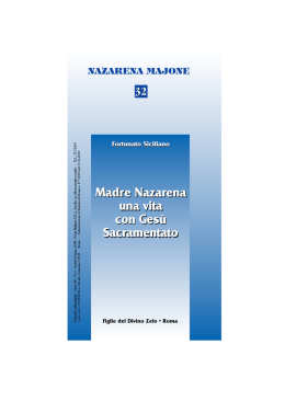 Madre Nazarena una vita con Ges&ugrave; Sacramentato, Fortunato Siciliano
