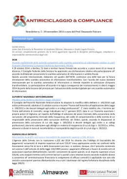 Newsletter n. 5 –30 novembre 2014 a cura del Prof. Emanuele