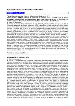 Sulla strada &ndash; Rassegna stampa 9 novembre 2010 NOTIZIE