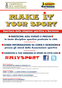 Make in your sport - Programma definitivo